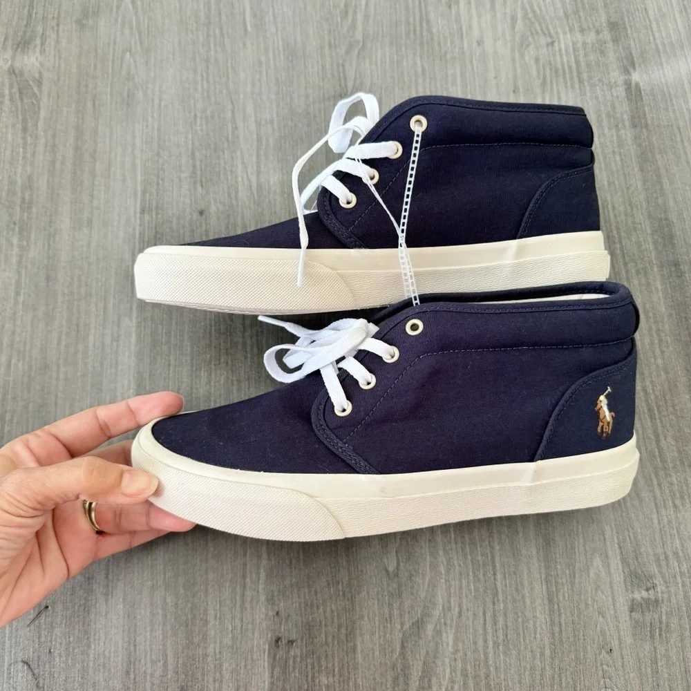 Polo Ralph Lauren Men Blue Keaton Chukka Boot canvas Sneakers size 7.5 NWT